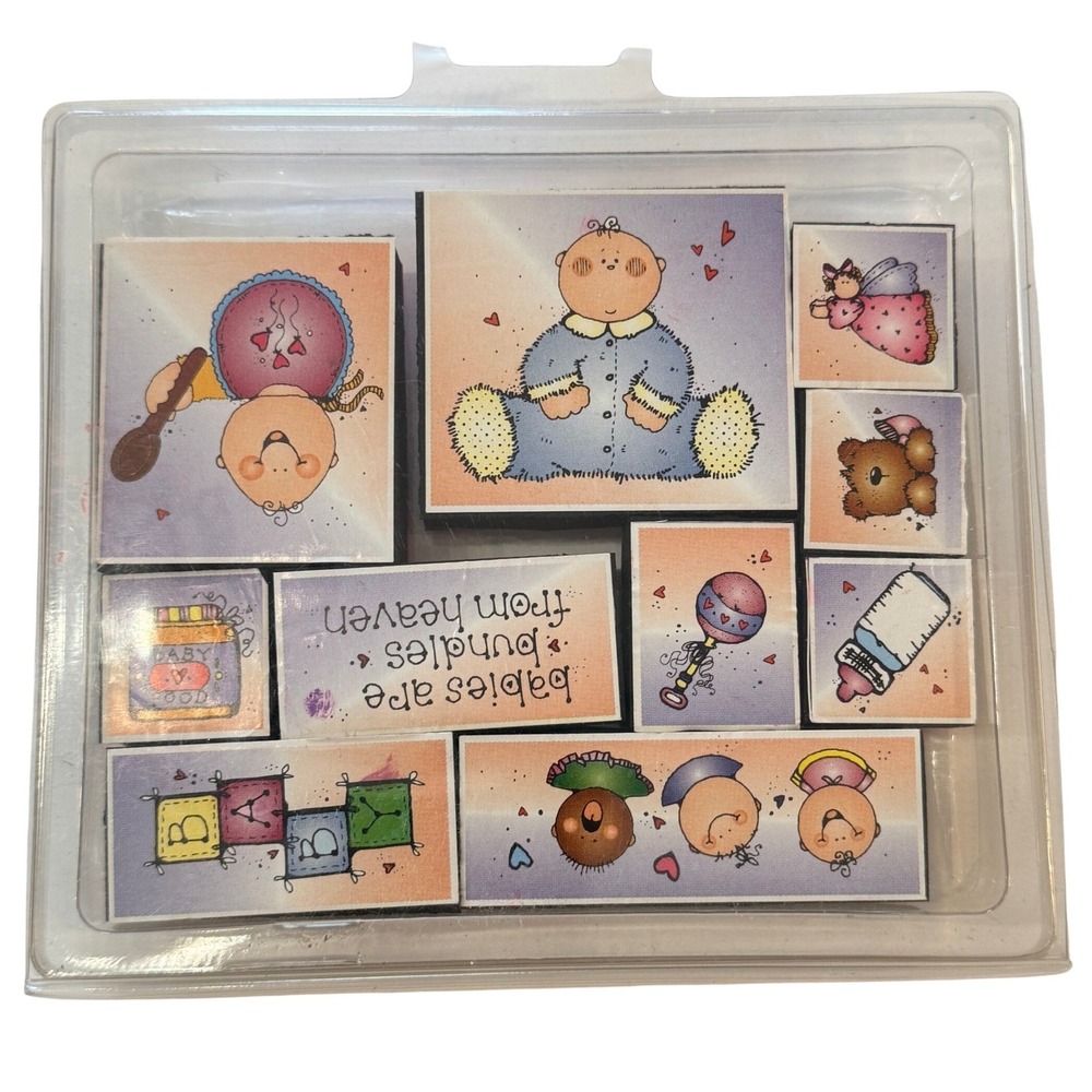 Baby Clear Cling Rubber Stamp Set 11 Pc Baby Shower‎ Scrapbook Card Making